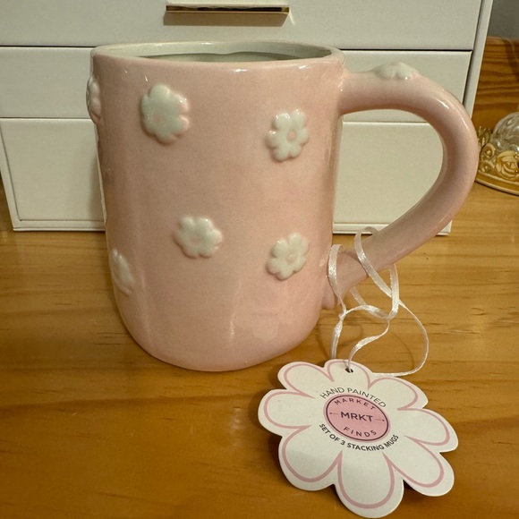 Pink Hand-Painted Floral Mug - Picture 2 of 4